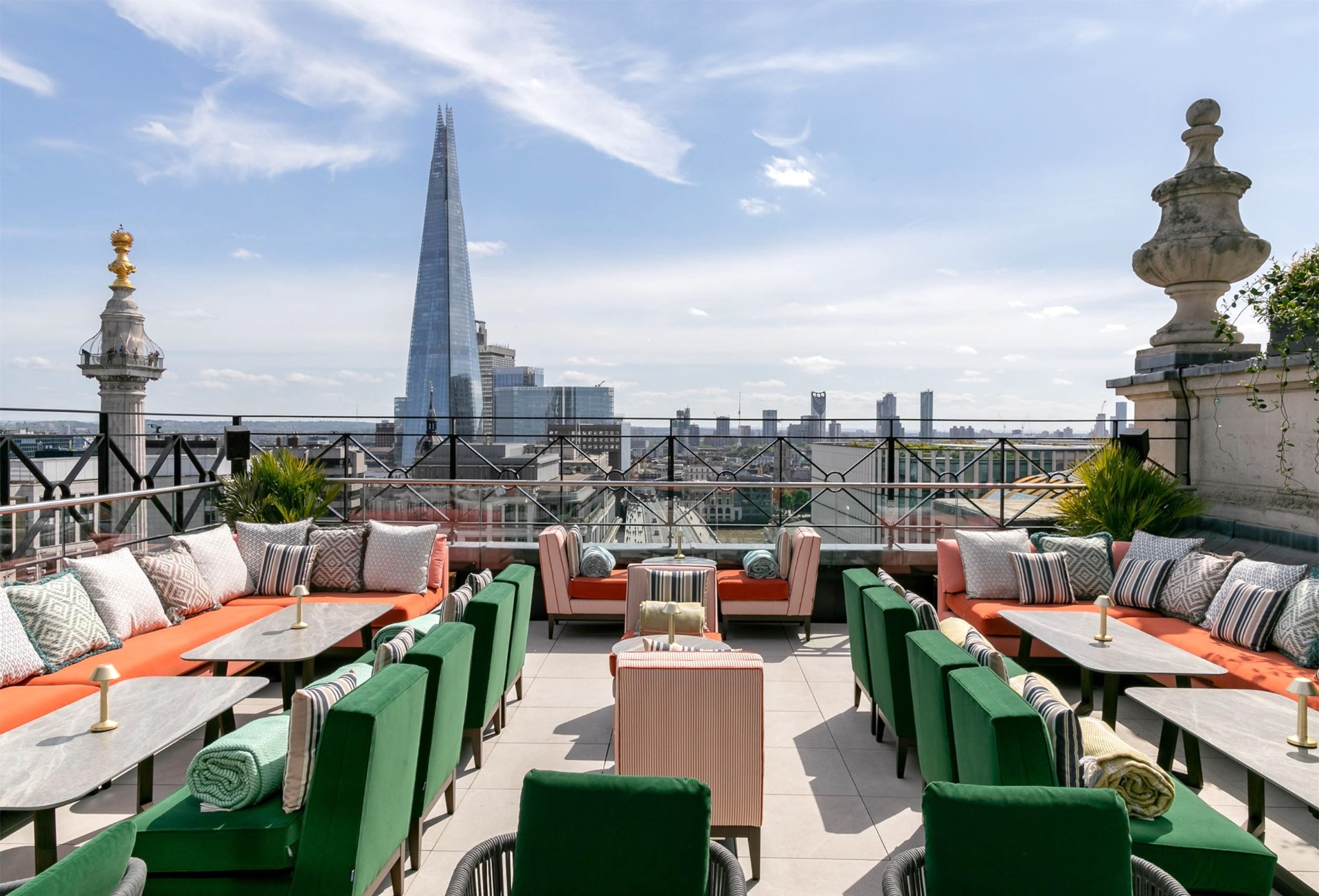 Heated seating at Wagtail rooftop bar in London